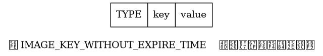 digraph {

    label = "\n图 IMAGE_KEY_WITHOUT_EXPIRE_TIME    不带过期时间的键值对";

    node [shape = record];

    kvp [label = " TYPE | key | value "];

}